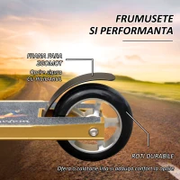 HOMCOM trotineta freestyle, 65x48.5x83cm, aurie(m-6)