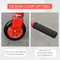 HOMCOM Trotineta pentru Adulti din Aluminiu cu Maner Ergonomic Rosie(m-6)