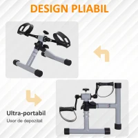 HOMCOM Mini Cyclette de Pedalat pentru Picioare si Brate Fitness a Casa Niveluri Reglabile(m-4)