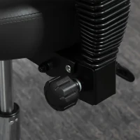 HOMCOM Saddle Stool, PU Leather Adjustable Rolling Salon Chair for Massage, Spa, Clinic, Beauty and Tattoo, Grey(m-8)