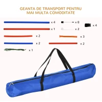 PawHut Set Agility Dog Dresaj Caini, Obstacole si Slalom, Geanta de Transport(m-7)