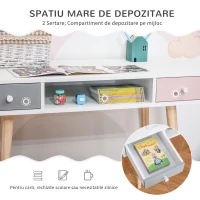 HOMCOM Birou cu sertare pentru copii, MDF, 100x48x76.5 cm, Multicolor(m-7)