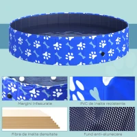PawHut Piscina pentru Câini cu greutatea peste 65kg din Plastic pentru Grădină Φ140x30cm(m-7)