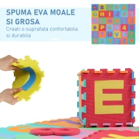 HOMCOM covor puzzle pentru copii, 36 piese, multicolor(m-4)
