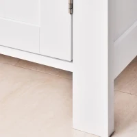 kleankin Badschrank Badezimmerschrank Badregal Kommode Standschrank 2 verstellbare Regale Holz MDF Weiß 60 x 30 x 80 cm(m-7)