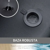 Homcom Cos Baschet Reglabil – 210-260 cm, cu Panou PVC & Roti(m-5)