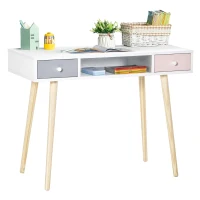 HOMCOM Birou cu sertare pentru copii, MDF, 100x48x76.5 cm, Multicolor(m-1)