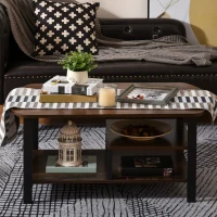 Stolik kawowy z półkami w stylu industrialnym do salonu kolor brązowy(m-10)