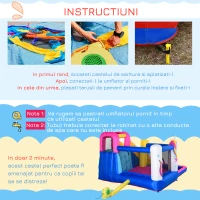 Outsunny Castel Gonflabil Unicorn – Parc de Joaca Gigant pentru 4 Copii(m-6)