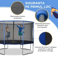 HOMCOM trambulina pentru adulti si copii, Φ366cm(m-4)