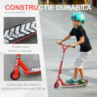 HOMCOM Trotineta pentru Adulti din Aluminiu cu Maner Ergonomic Rosie(m-4)