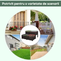 Outsunny set ghivece flori, 4 compartimente, 40x40x44cm, maro(m-5)