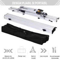 Outsunny Masa Pliabila de Camping din Aluminiu 90 x 53 x 45/65 cm(m-5)