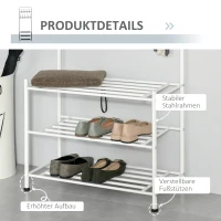 HOMCOM WIESZAK STOJAK NA UBRANIA GARDEROBA ŚCIENNA biała(m-5)