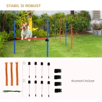 PawHut Set Agility Dog Dresaj Caini, Obstacole si Slalom, Geanta de Transport(m-6)