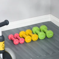 HOMCOM Set 6 Gantere cu Geanta, de 0.5kg 1kg 1.5kg, din Otel si PU(m-9)
