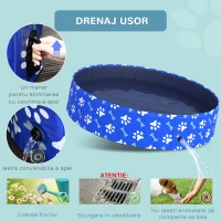 PawHut Piscina pentru Câini cu greutatea peste 65kg din Plastic pentru Grădină Φ140x30cm(m-6)