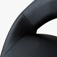 HOMCOM Beauty Stool, with Adjustable Height, Breathable Open Back, Foam Cushion Seat, and 5 Caster Wheels, Black(m-7)