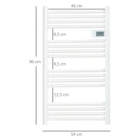 Grzejnik do łazienki HOMCOM, programowanie 24/7, 4 tryby, ochrona przed przegrzaniem, 54 cm x 4 cm x 96 cm, biały(m-3)