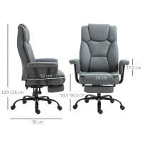 Vinsetto Swivel Reclining Office Chair w/footrest Grey(m-3)