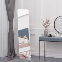 HOMCOM Full Length Mirror, Free Standing or Wall Hanging Dressing Mirror, Tall Full Body Mirror for Bedroom, Hallway, White(m-2)