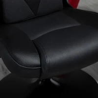 HOMCOM Fotel gamingowy fotel komputerowy poduszka lędźwiowa regulowana wysokość metal czarny(m-8)