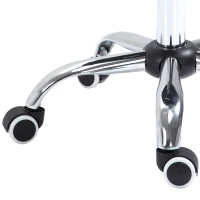 HOMCOM Beauty Stool, with Adjustable Height, Breathable Open Back, Foam Cushion Seat, and 5 Caster Wheels, Black(m-9)