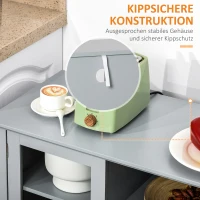 HOMCOM Sideboard mit 2 Vitrinentüren 2 Regale Glas Grau(m-6)