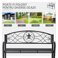 Outsunny Bancuta de Gradina in Fier Forjat Negru(m-7)