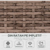 Outsunny Salon de Gradina din Rattan din 7 Piese cu Masuta si Canapea Modulara cu Perne, Gri(m-4)