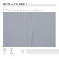 Outsunny Copertina pentru soare pentru exterior tip rulou cu manivela din metal si aluminiu, 395x245cm, gri(m-6)