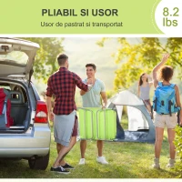 Outsunny Sezlong pentru Gradina Pliabil cu Spatar Reclinabil Verde deschis(m-6)