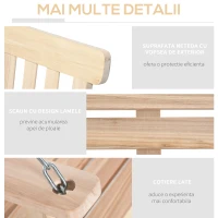 Outsunny Leagan pentru Gradina Suspendat pentru 2 Persoane din Lemn e Lanturi din Metal(m-6)