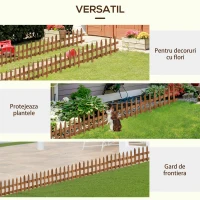 Gardulet din Lemn de Pin Outsunny de 12 Piese pentru Paturi de flori, Gradina si Gradina de legume, Inaltime 34 cm(m-5)