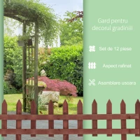 Outsunny Gardulet din Lemn de Pin de 12 Piese pentru gradina, 34 cm(m-6)