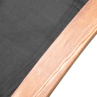 Outsunny Sezlong Soare Sezlong cu Tetiera din Lemn si Tesatura din plasa, 161x72x68cm - Negru / Lemn(m-8)