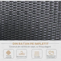 Outsunny Set Mobilier de Gradina 4 Piese din Ratan PE Masuta Canapea si Fotolii(m-4)