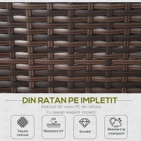 Outsunny Salon de Gradina cu 8 Piese Modulare din Ratan, Aluminiu si Sticla Tratata, Multicolor(m-5)