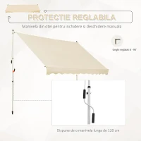 Outsunny Perdea Soare Infasurata Usor de Transportat Bej 300x150cm(m-6)