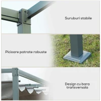 Outsunny Foisor Pergola 298×213×222 cm – Pergola cu Panza Glisanta pentru Exterior(m-6)
