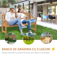 Bancuta de Gradina cu 3 locuri din Lemn de Brad Outsunny(m-5)