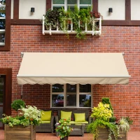 Outsunny Perdea Parasole Rulou de Perete de Extern Impermeabil in Aluminiu, Bej, 3x2.5m(m-10)