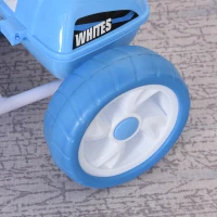 HOMCOM Triciclo para Niños de +18 Meses Triciclo Evolutivo Infantil con Capota Extraíble Asiento Giratorio Barra de Seguridad y Función de Luz Música 102x48x96 cm Azul(m-9)