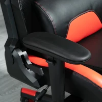Vinsetto Gamingstuhl Bürostuhl Schreibtischstuhl Ergonomisches Design Rennstil modern höhenverstellbar Schaumstoff Nylon Kunstleder Schwarz+Rot 72x77x 130-140 cm(m-8)