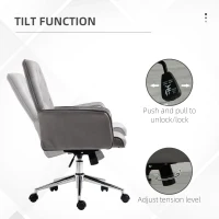 Vinsetto Linen Computer Chair with Armrest, Modern Swivel Chair with Adjustable Height, Dark Grey(m-5)