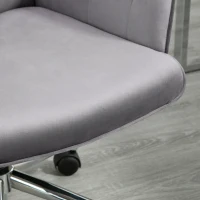 Vinsetto Linen Computer Chair with Armrest, Modern Swivel Chair with Adjustable Height, Dark Grey(m-10)