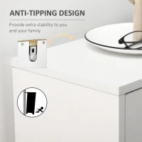 HOMCOM Three Drawer Slim Shoe Storage Cabinet, 12 Shoe Pairs - White(m-6)