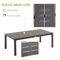 Salon de Gradina Outsunny Set 4 Piese cu 1 Canapea, 2 Fotolii si 1 Masuta, Mobilier de Gradina din Otel si Plastic, Maro(m-6)