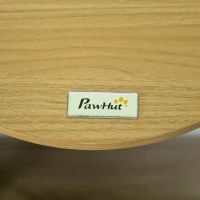 PawHut kattenklimwand, kattenbed voor aan de muur, kattenbed voor wandmontage, kattenhangmat, kattenplatform met kussen, kattenmeubilair, eiken+crèmewit, Ø34 x 10,5 cm(m-8)