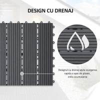 Outsunny Gresie Gradina Antiderapant 30×30 cm Set 11 Gri(m-5)
